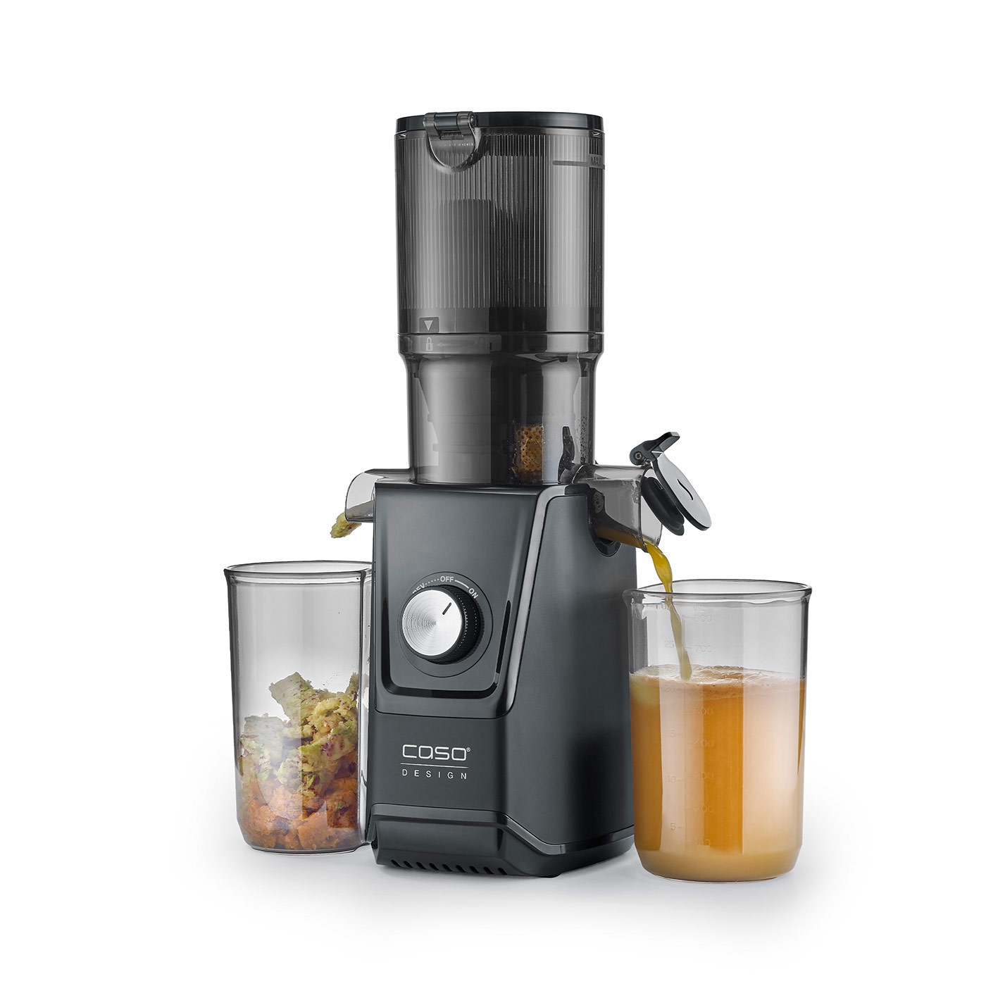 קאסו מסחטה איטית JuiceFit 50-70 סל"ד – פתח הזנה 105 מ"מ, עד 30% יותר מיץ