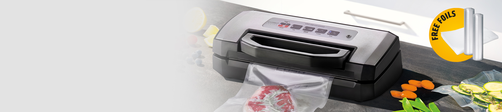 Exclusive free gift with our vacuum sealers - Foil bags free with orders over €100 – foil rolls free with orders over €150