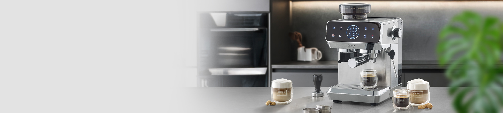 2-in-1: Perfectly ground & freshly brewed - Portafilter machine with conical grinder