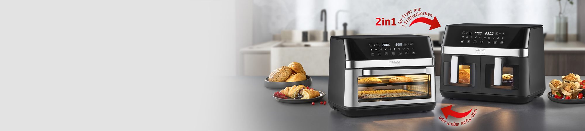 Duplex fryer and air fryer oven - 2-in-1: AirFry DuoChef