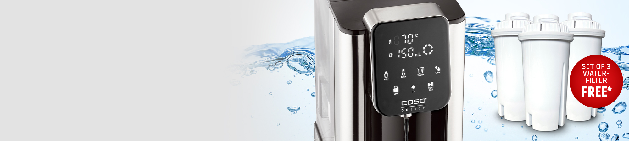 Get 3 water filters free! - With every purchase of one of our Turbo hot water dispensers