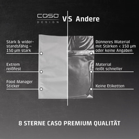 8-Sterne Profi-Folienbeutel 30x40 cm, 50 Stück, 150 μm zum Vakuumieren + Sous Vide Garen