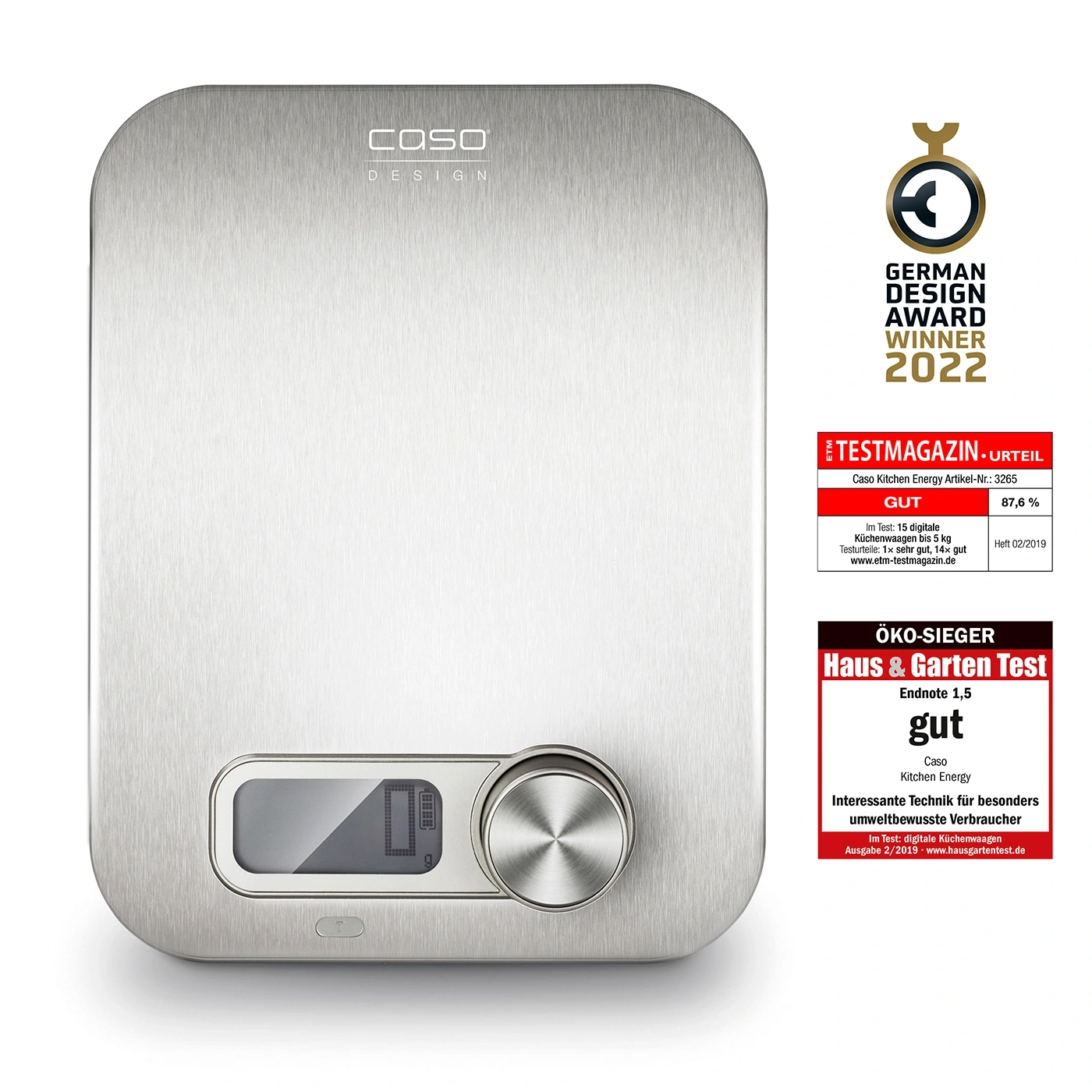 Kitchen scale with awards, Testmagazin, Eco-Winner, German Design Award 2022
