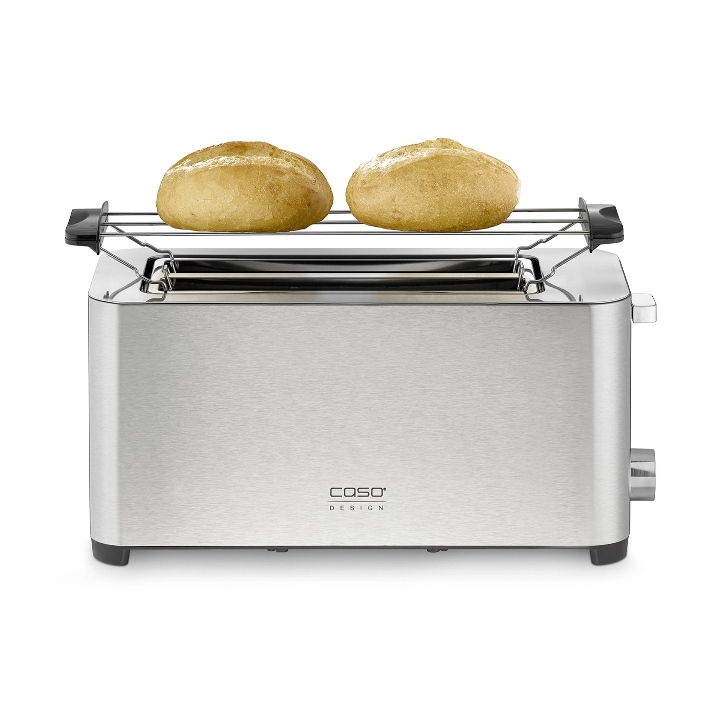 Toaster mit Brötchen, Edelstahl, Küche, Frühstück, Brot, Backen, Gerät, Essen, Wärme, Kochen