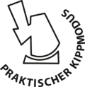 Logo mit Blitz und Text PRAKTISCHER KIPPMODUS