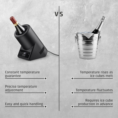 VinoCase Black Design wine cooler for one bottle