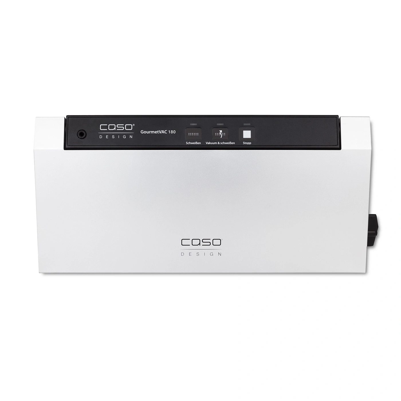 White Caso GourmetVAC 180 vacuum sealer with control panel and logo.