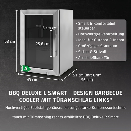 BBQ Deluxe L Smart Barbecue Kühlschrank mit Türanschlag links