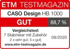 ETM Testmagazin, CASO Design HB 1000, GUT, 88,7%, Vergleichstest, 08/2020, Stabmixer.