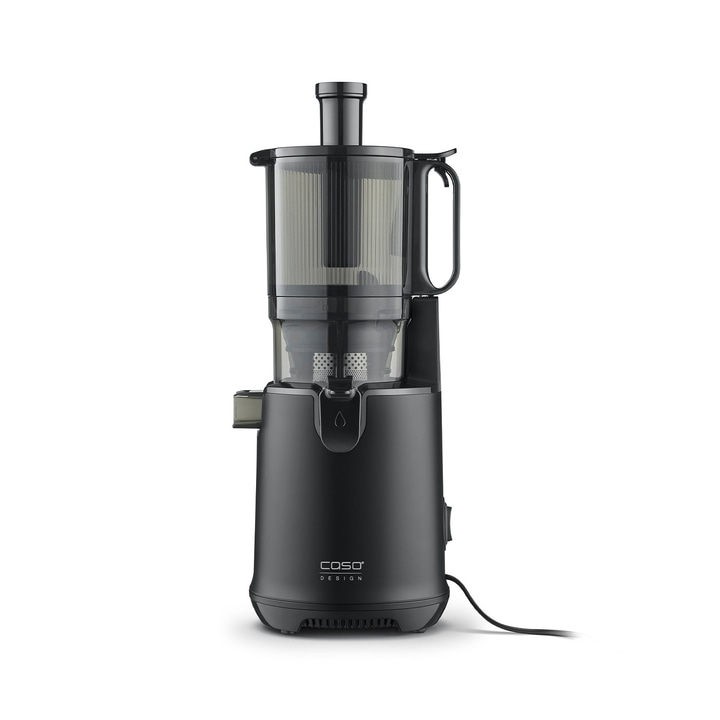 Black Caso Design juicer isolated on white background, product shot.