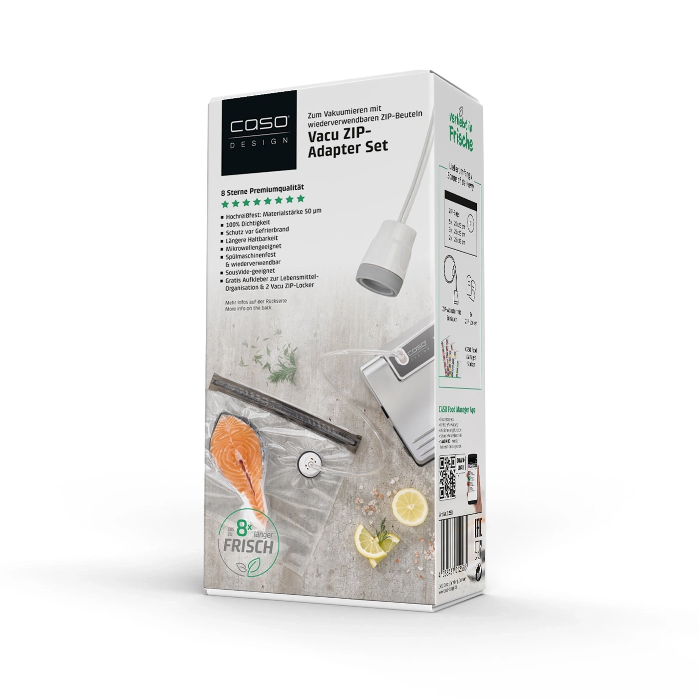 Caso Vacu ZIP-Adapter Set, premium quality, for longer freshness, vacuum sealing