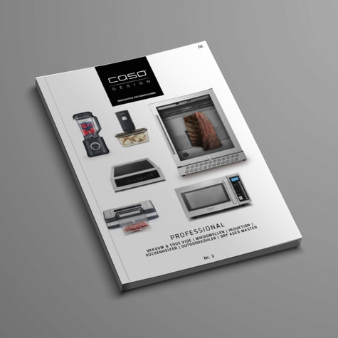 COSO Design Broschüre mit Küchengeräten, Vakuum, Mikrowelle, Induktion, etc.