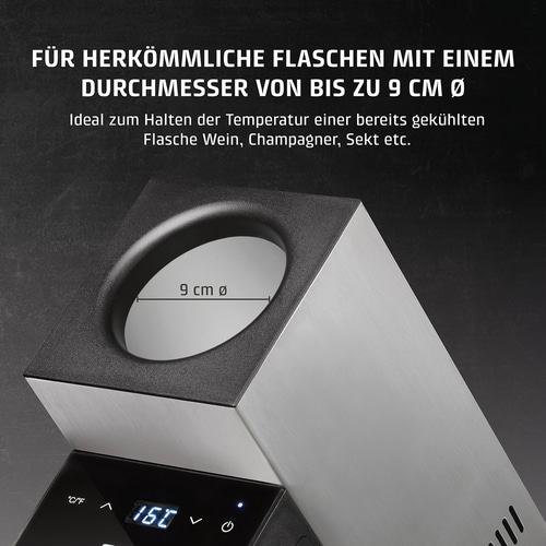 Wine cooler with 9 cm diameter, ideal for wine, champagne and sparkling wine.