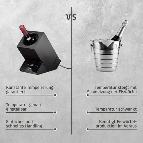 Wine cooler vs. ice bucket: temperature control, easy handling, vs. ice cubes