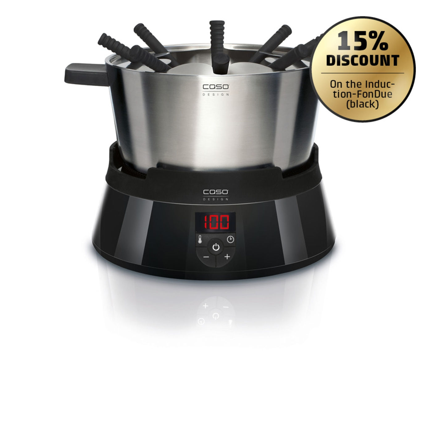 Save 15% on the induction fondue set with the code FONDUE06