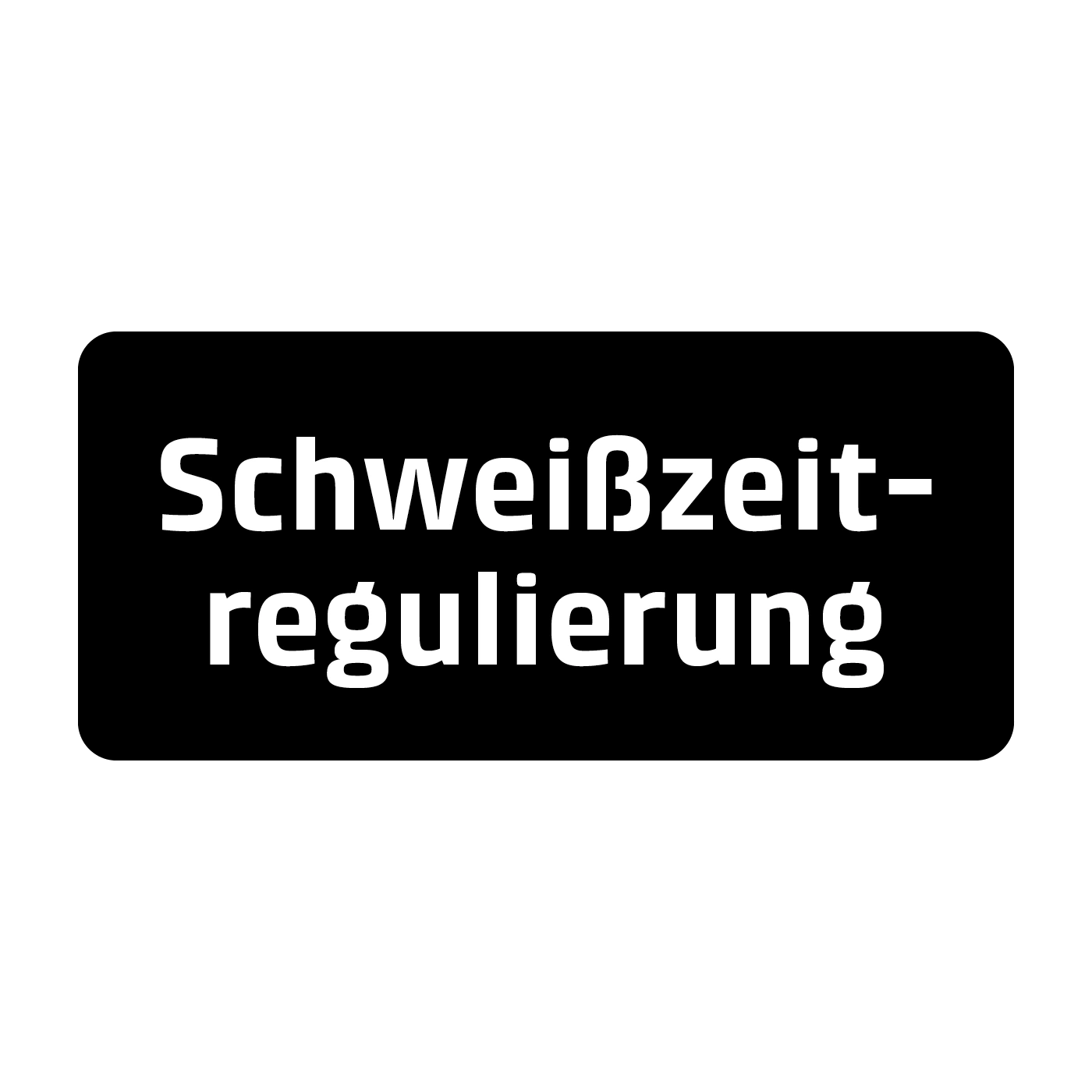 Schwarz-weißer Text mit der Aufschrift "Schweißzeit-regulierung"