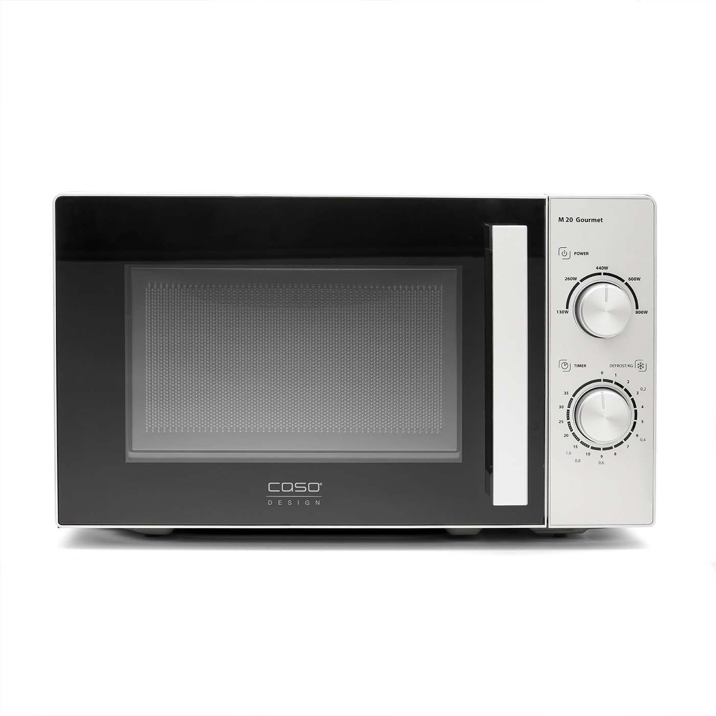 Mikrowelle Caso M 20 Gourmet, Bedienfeld, Timer, Leistungseinstellungen, Design, Küche, Gerät