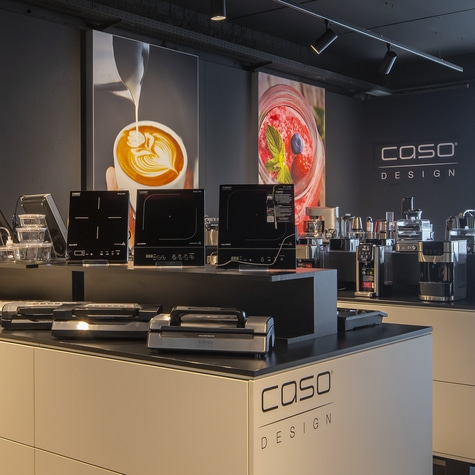 Shop with kitchen appliances, Caso Design, induction cooktops, coffee machines, vacuum sealers
