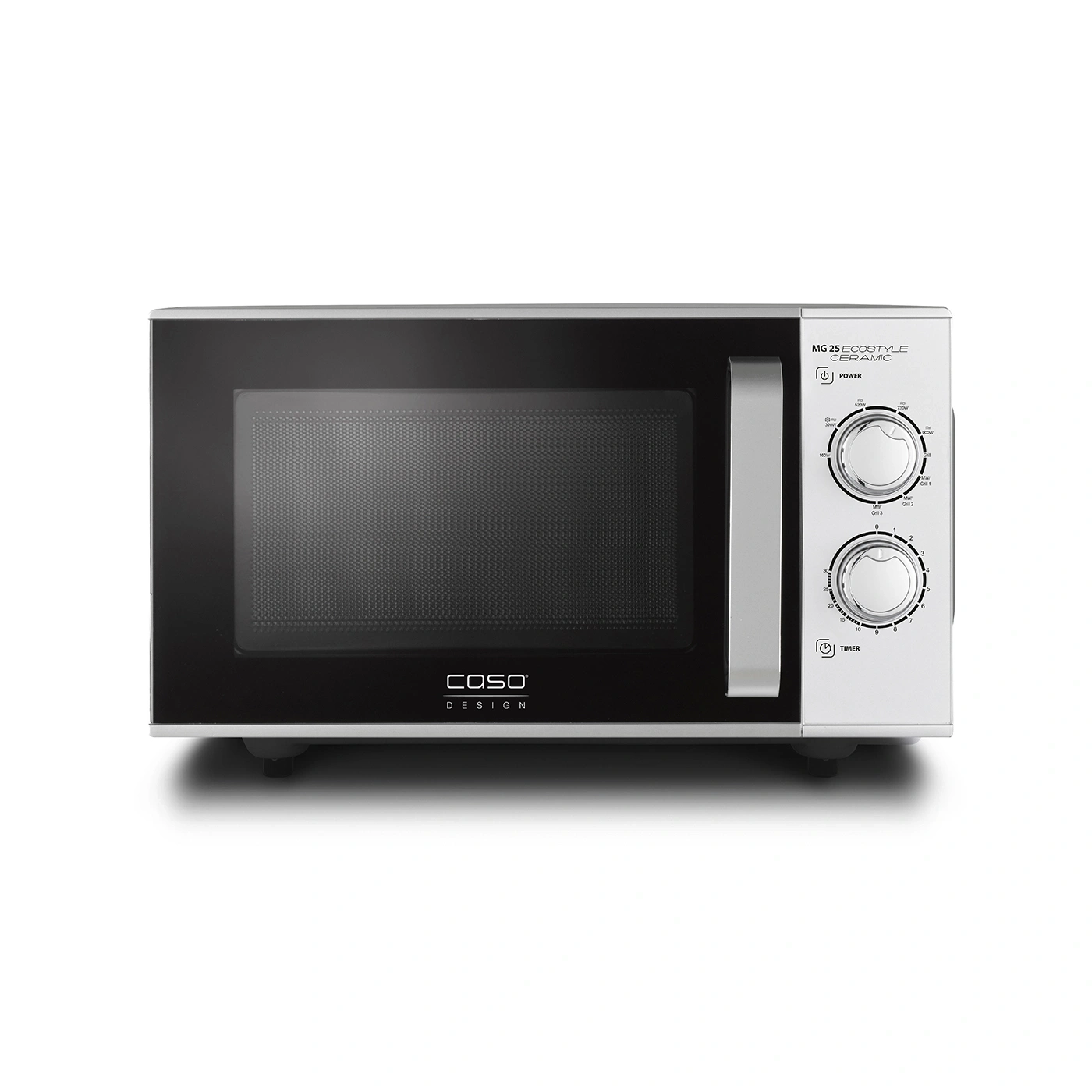 Mikrowelle Caso Design MG 25 Ecostyle Ceramic, weiß, schwarz, modern