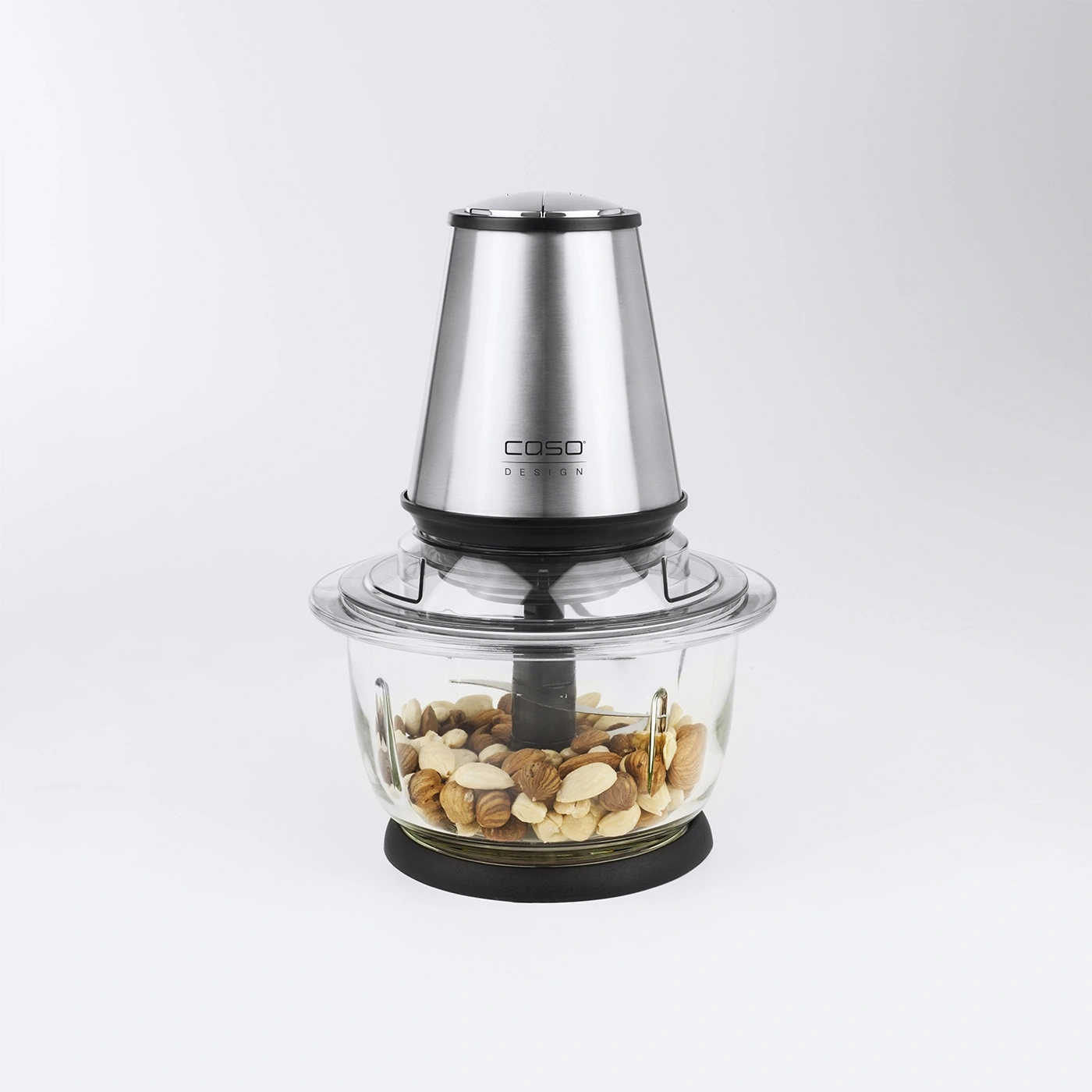 Küchenmaschine mit Nüssen, Edelstahl, Glas, Caso Design, Lebensmittelzubereitung