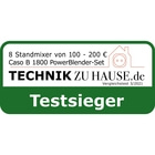 Testauszeichnung für Standmixer von Technik zu Hause.de, Testsieger, Caso B 1800 PowerBlender-Set.