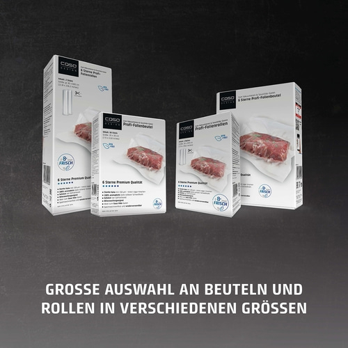 6 Sterne Profi-Folienrollen 20x600 cm, 2 Stück, 150 μm zum Vakuumieren + Sous Vide Garen
