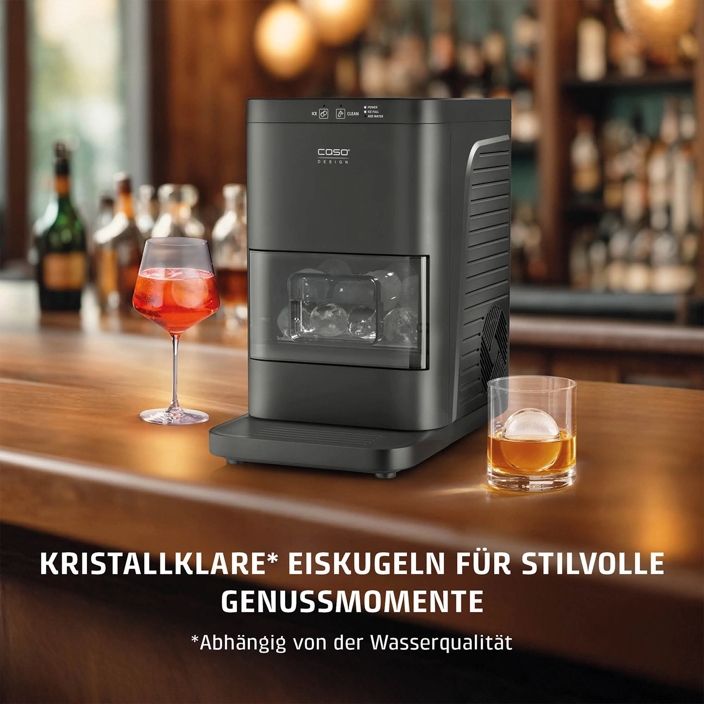 Eismaschine mit Kristallklare Eiskugeln für stilvolle Genussmomente