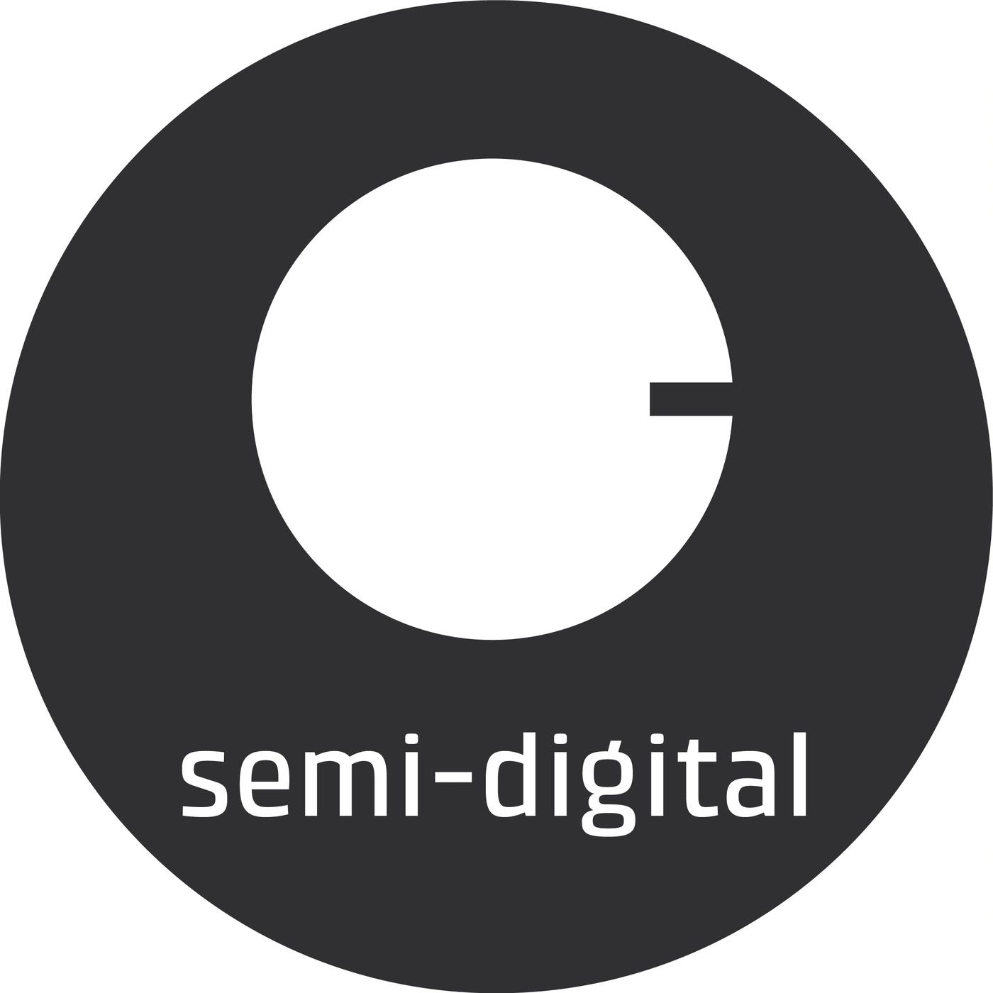Logo von semi-digital, ein schwarzer Kreis mit einem weißen C und Text darunter.