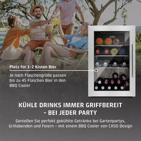 Party with BBQ cooler: Cool drinks at garden parties and barbecues.