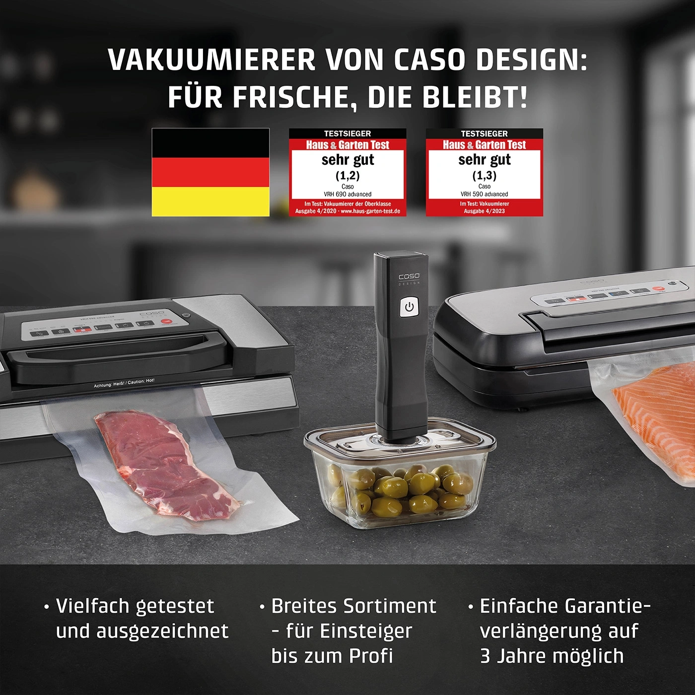 Vakuumierer von Caso Design: Für Frische, die bleibt! Sehr gut getestet.