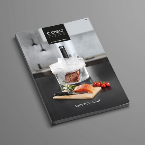 Cover of a sous vide cookbook with food and equipment.