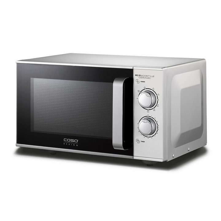 Mikrowelle, silber, Caso Design, MG 25 Ecostyle, Keramik, Küche, Gerät, Kochen, Essen, Mahlzeit