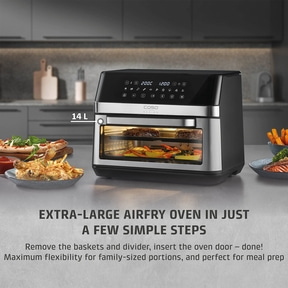 Airfryer oven with food, 14l, ideal for MealPrep and families