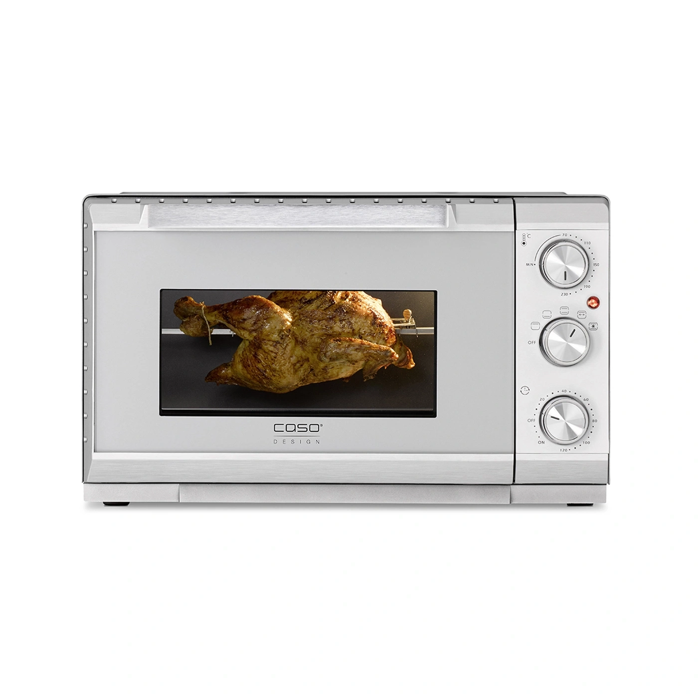 Oven with chicken, temperature control, timer, COSO design, stainless steel, kitchen, cooking, baking