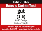 Haus & Garten Test, gut (1,5), CASO Design KitchenEcostyle, digitale Küchenwaagen, Ausgabe 3/2022