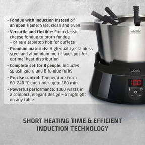 FonDue Set (black) Induction - For 8 people - Save and clean, test winner