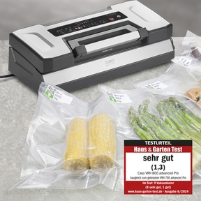 Vacuum sealer with vegetables in bags, test result very good.