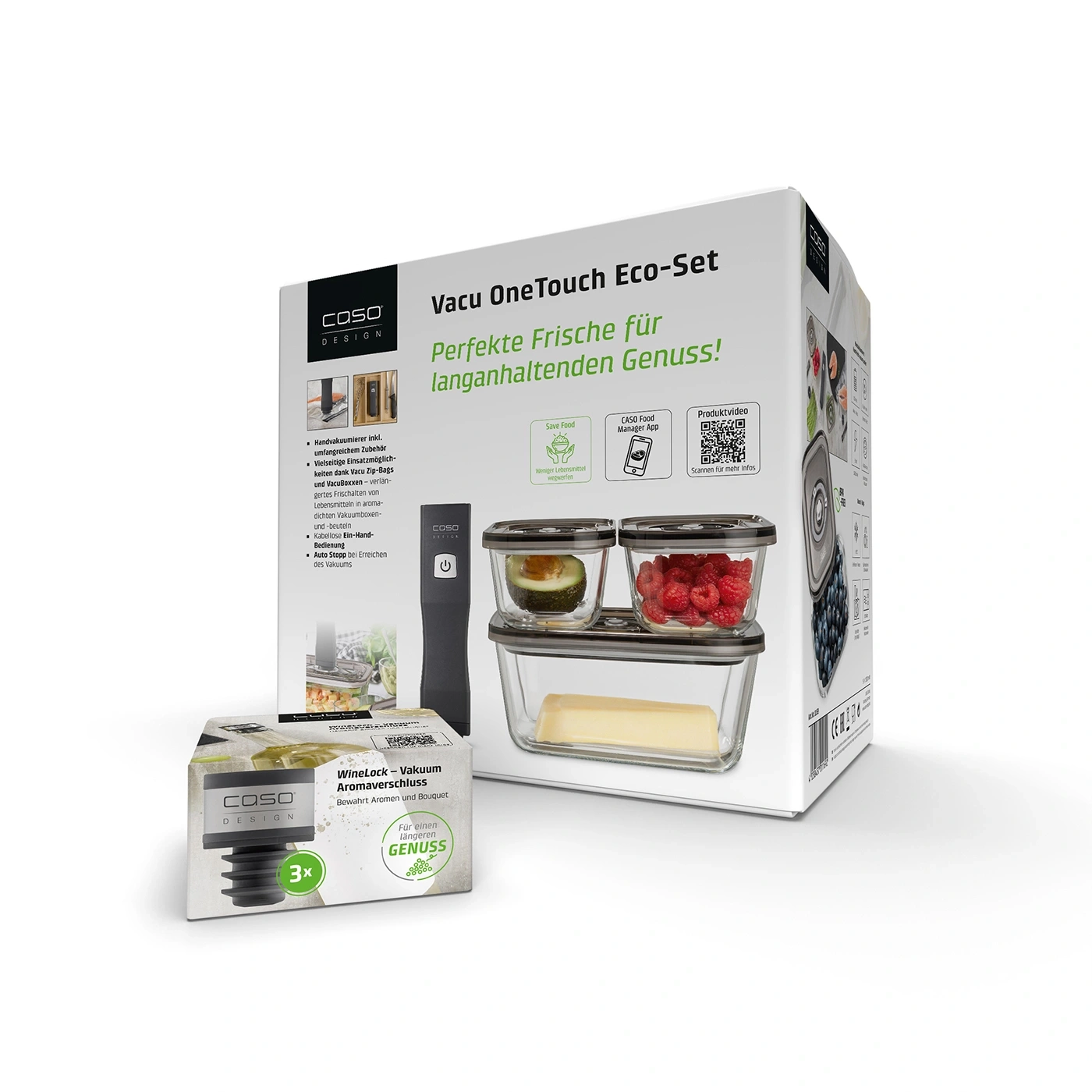 COSO Vacu OneTouch Eco-Set, perfect freshness, long-lasting enjoyment, vacuum boxes