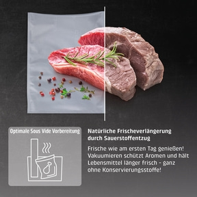 Rohes Fleisch vakuumverpackt für Sous Vide Zubereitung