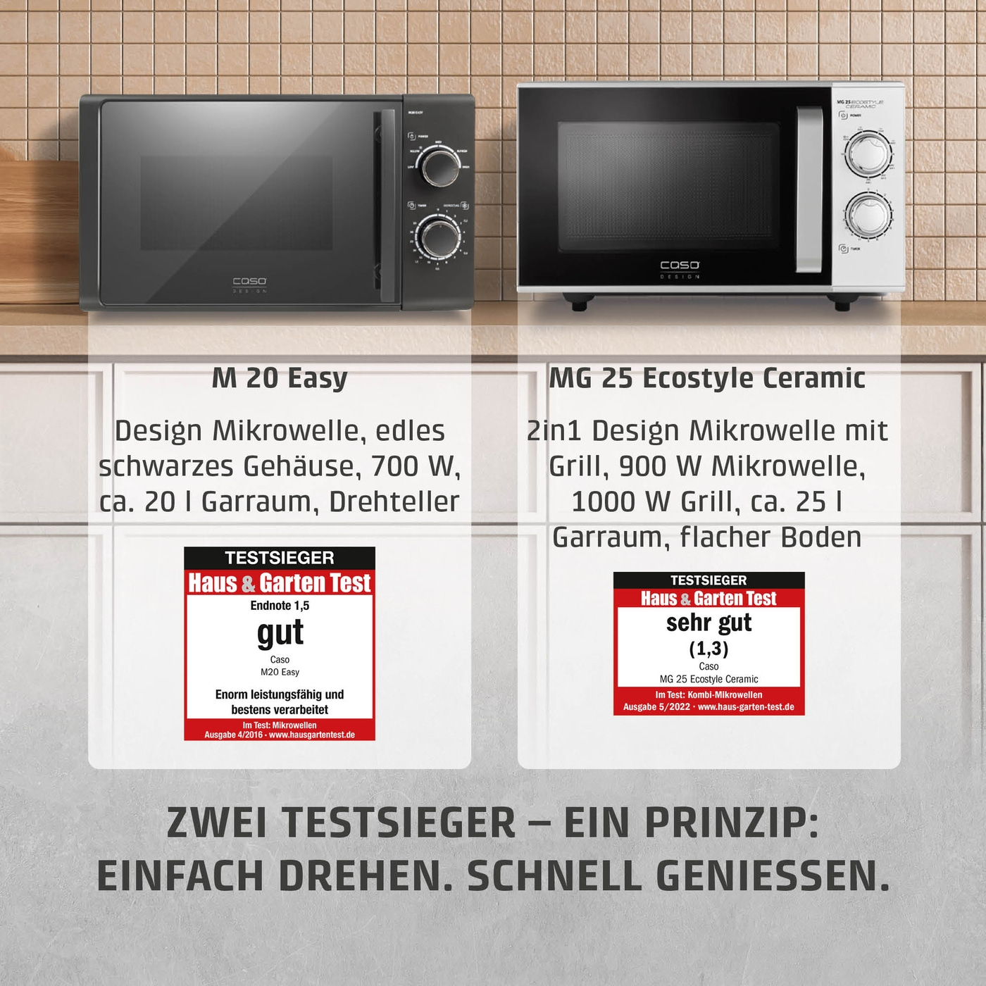 M20 EASY Mikrowelle Solo - 700 Watt, Testsieger