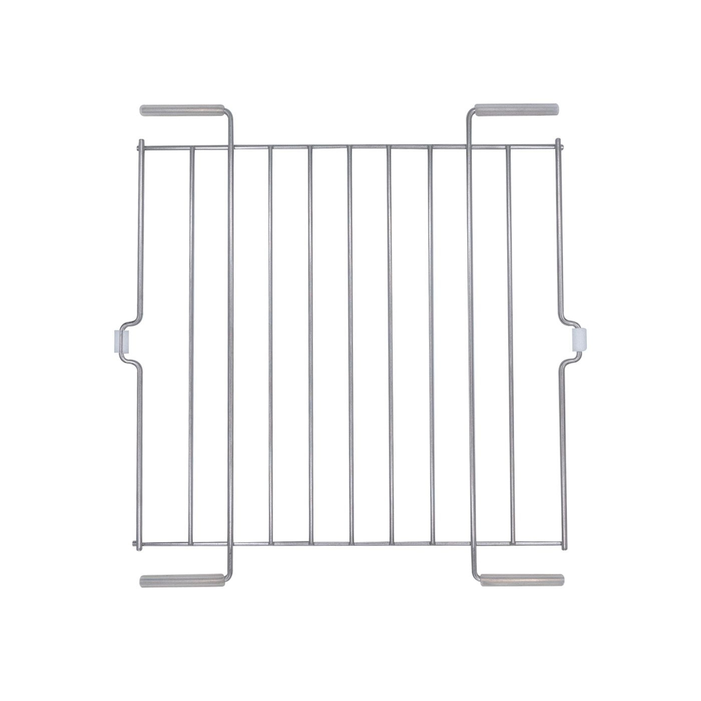 Metal oven rack, rectangular, with handles, for oven, isolated on white background