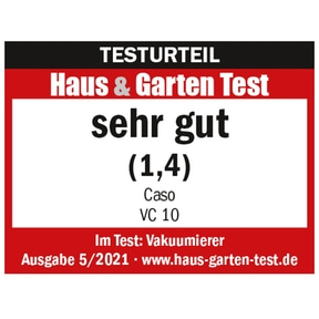 VC 10 PlusEdition Vakuumiergerät mit extra viel gratis Zubehör. Stiftung Warentest Testsieger GUT (2,0), Ausgabe 01/2018