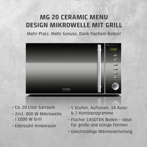 MG 20 Ceramic menu Mikrowelle + Grill