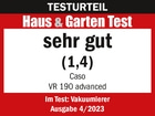 Testurteil Haus & Garten Test sehr gut (1,4) Caso VR 190 advanced Ausgabe 4/2023
