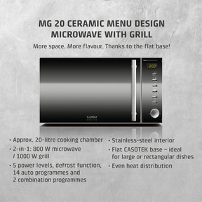 MG 20 Ceramic menu Design Microwave - Grill - Ceramic bottom