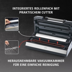 VRH 790 advanced Pro + Professional foil set 3 Set of vacuum sealer, 50 vacuum bags and 5 foil rolls