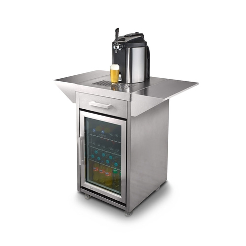 TapBeer & Cool Barbecue Cooler with stainless steel trolley ans beer dispenser