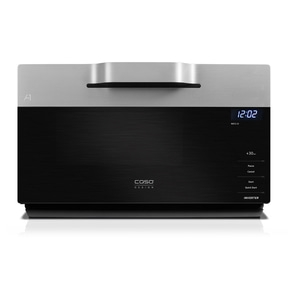 Microwave with digital display and controls, black design, Caso Design, inverter