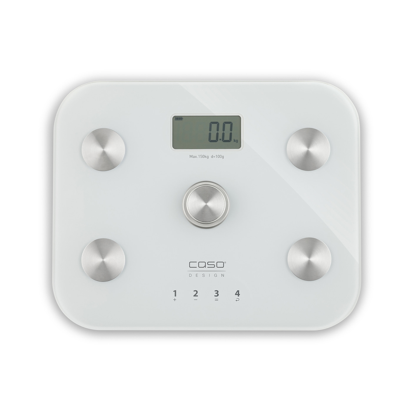 Weiße Personenwaage mit digitaler Anzeige, Caso Design, 0.0 kg Gewicht
