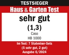 Test Haus & Garten: sehr gut (1,3) für Caso HB 1000, Ausgabe 6/2024, 7 Stabmixer-Sets getestet.